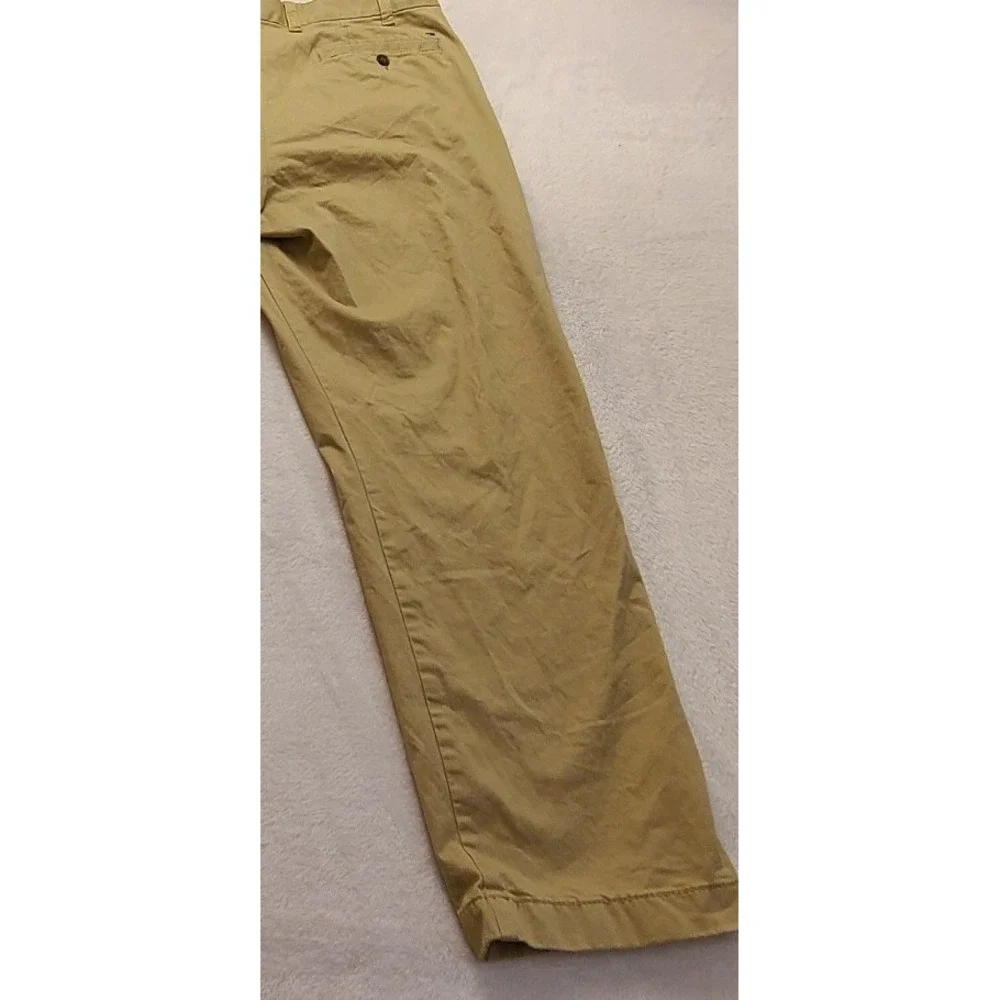 Tommy Hilfiger Men's Tailored Fit Chino Pants Tan Khaki 38x30 Flat Front Cotton